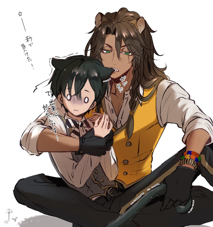 yuu and leona kingscholar (twisted wonderland) drawn by redrabbit44