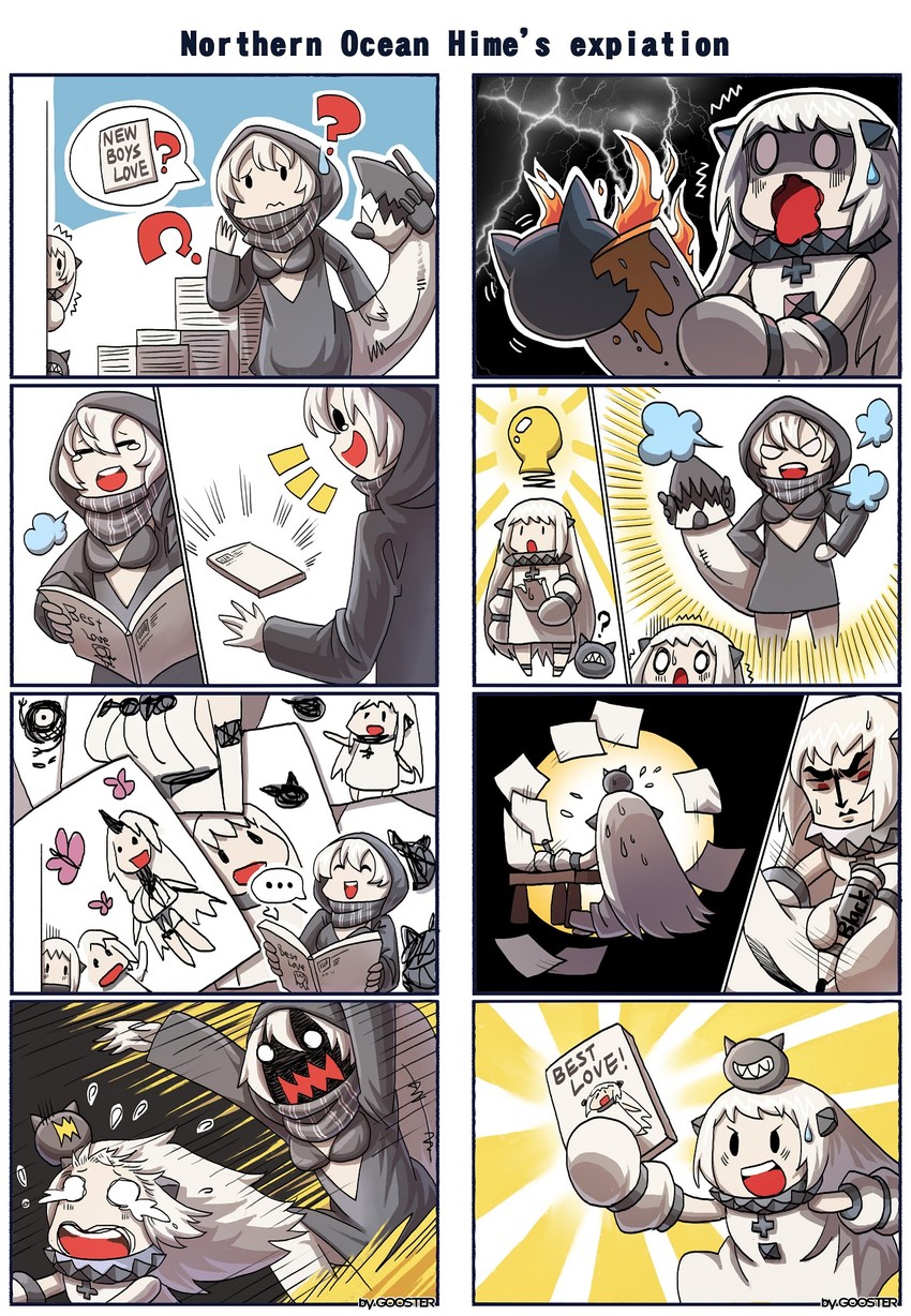 northern ocean princess, re-class battleship, and enemy aircraft (kantai collection) drawn by gooster