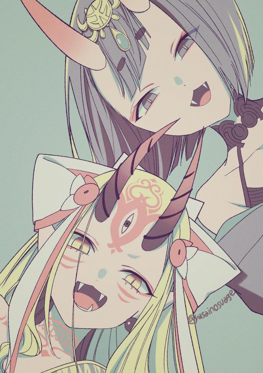 shuten douji and ibaraki douji (fate and 1 more) drawn by kajijii
