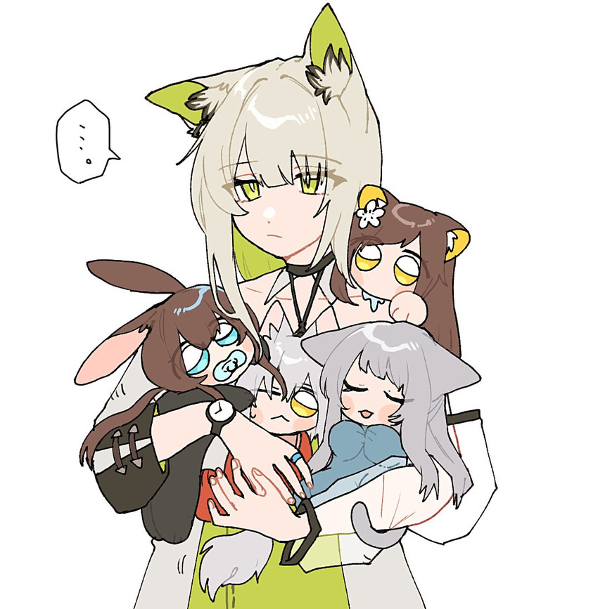 amiya, kal'tsit, rosmontis, projekt red, and folinic (arknights) drawn by kawaii_inu5