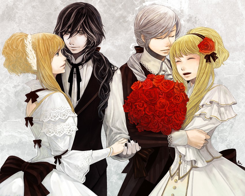 elisabeth von wettin, elyse, marchen von friedhof, and marz von ludowing (sound horizon and 1 more) drawn by katsura_(+araka)
