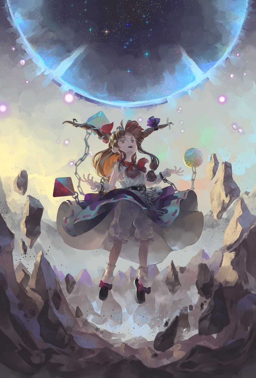 ibuki suika (touhou and 1 more) drawn by riki6