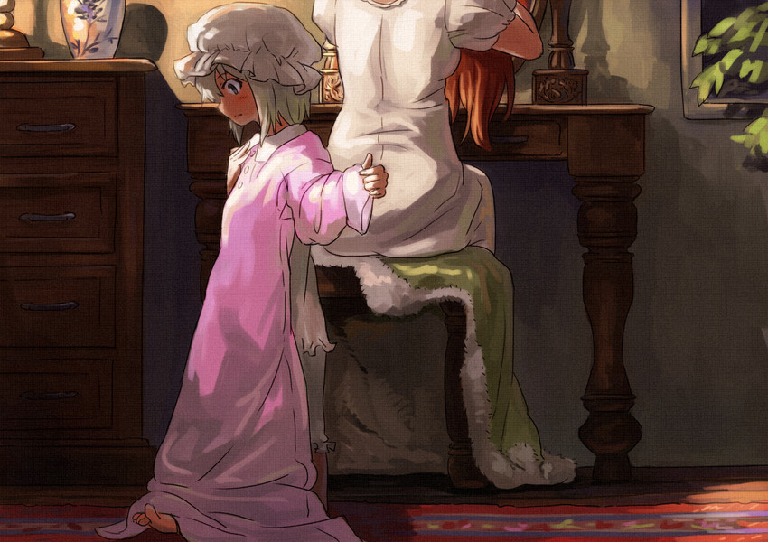 izayoi sakuya and hong meiling (touhou) drawn by shibasaki_shouji