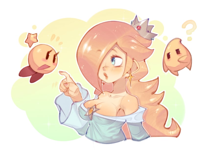rosalina, luma, and starlow (mario and 2 more) drawn by onimiere