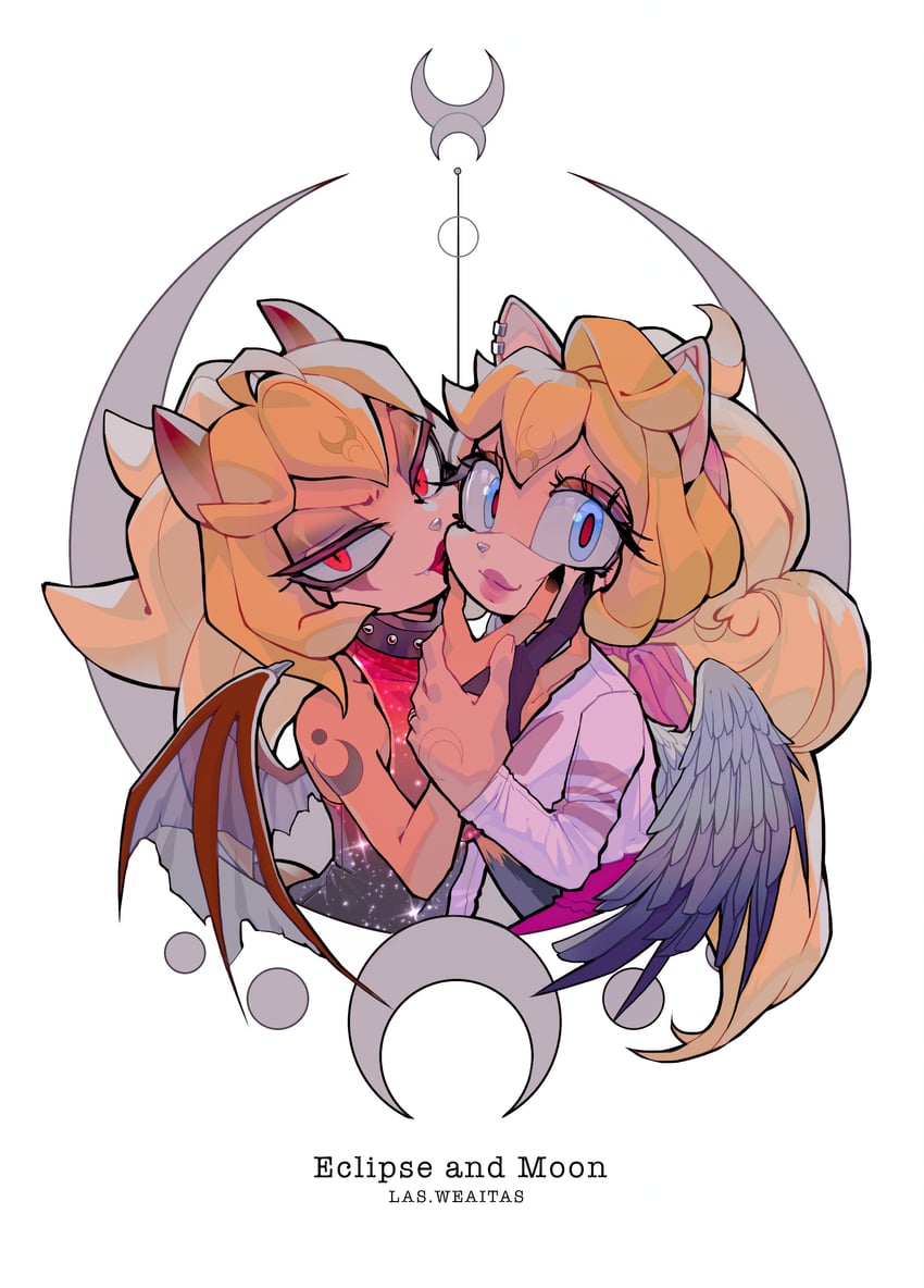 moon and eclipse (original and 1 more) drawn by lady_einnharder
