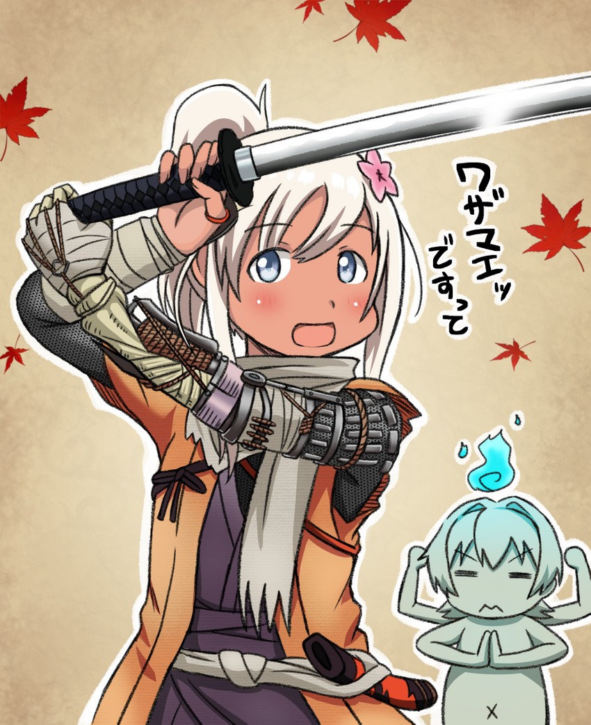 ro-500, kinu, and sekiro (kantai collection and 1 more) drawn by tsukemon