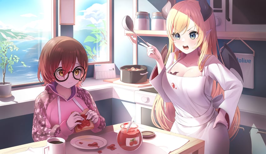 yuzuki choco and roboco-san (hololive) drawn by future_cake