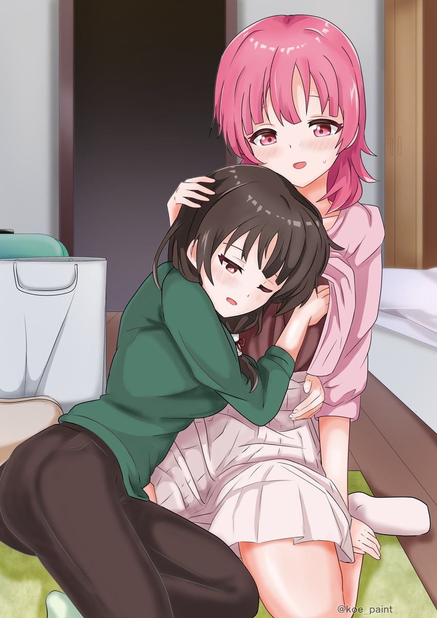 kusumoto asumi and ookura nanao (asumi-chan wa rezu fuuzoku ni kyoumi ga arimasu!) drawn by koe-paint