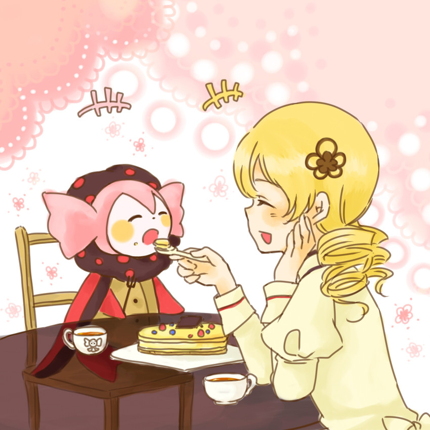 tomoe mami and charlotte (mahou shoujo madoka magica) drawn by kokonotsu_(mozu)