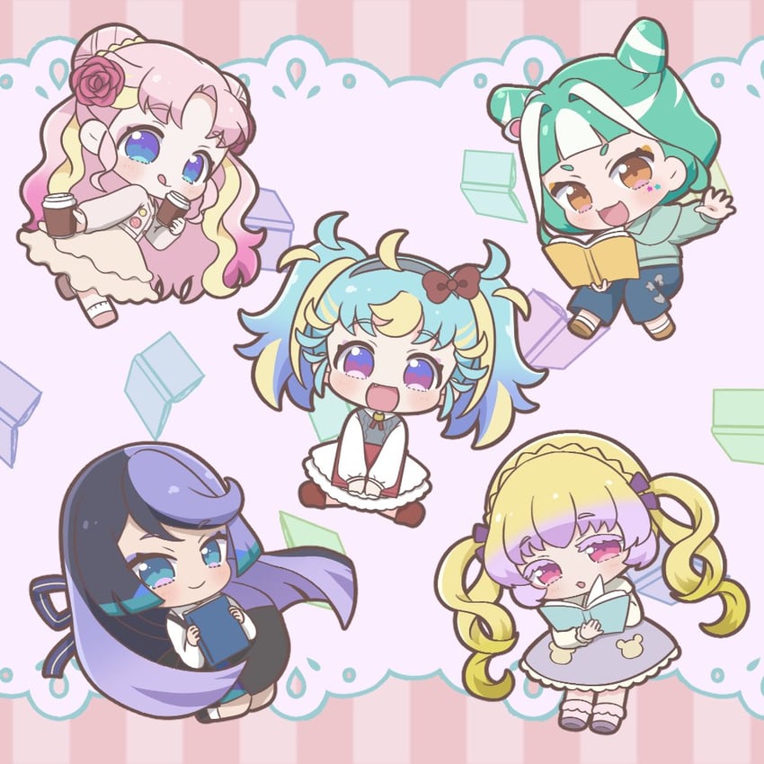 myamu, carron, hanitan, chimumu, and patano (pretty series and 1 more) drawn by chii_(chi_pppuri)