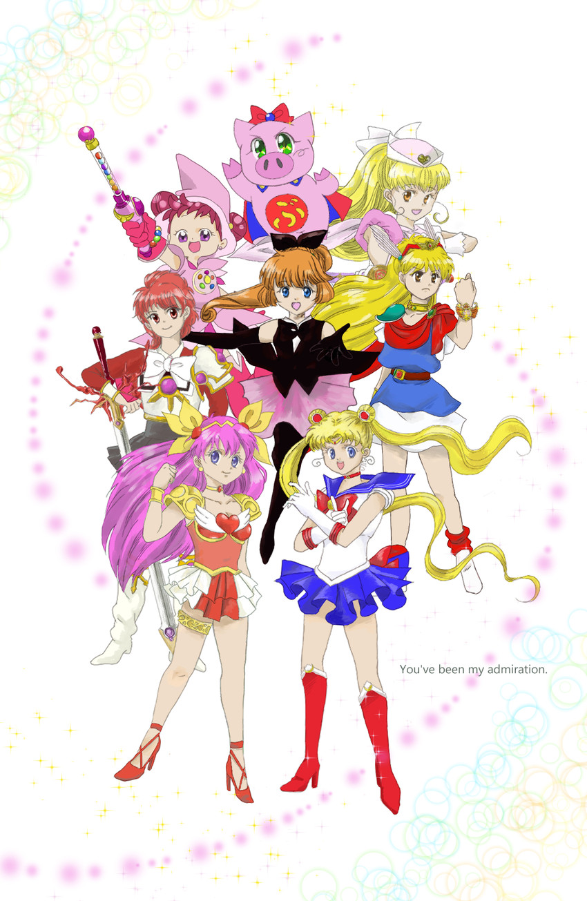 tsukino usagi, sailor moon, shidou hikaru, harukaze doremi, saint tail, and 8 more (bishoujo senshi sailor moon and 7 more) drawn by chita_(thimo14)