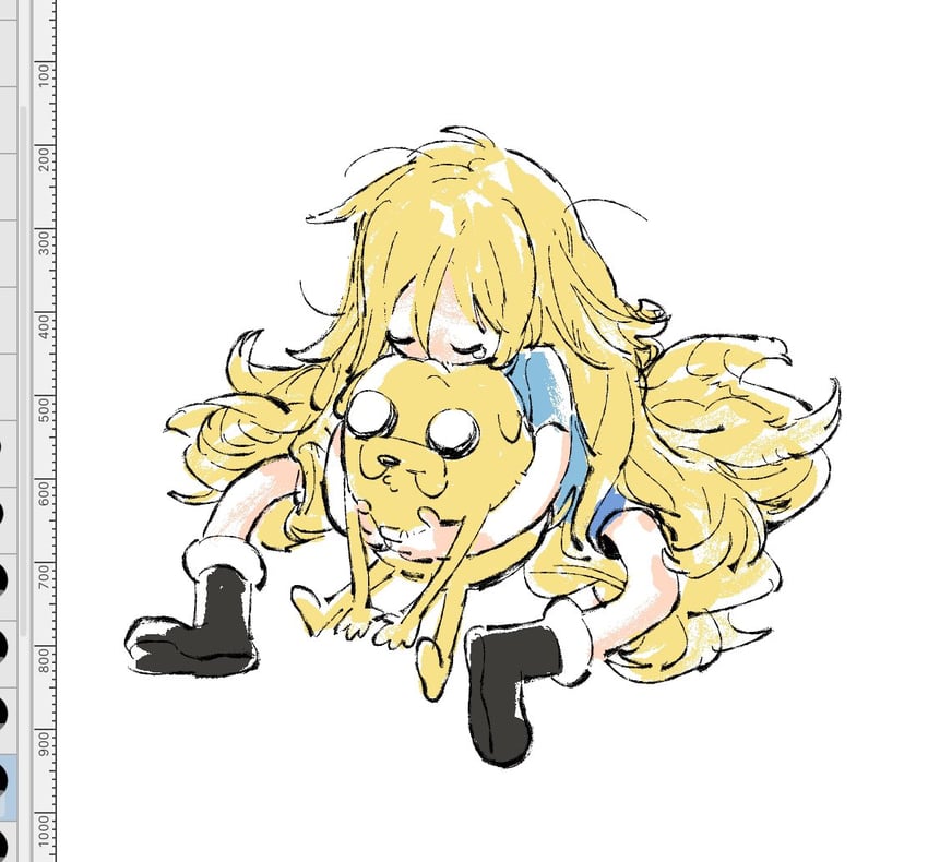finn the human and jake the dog (adventure time) drawn by bac0n_pancakes