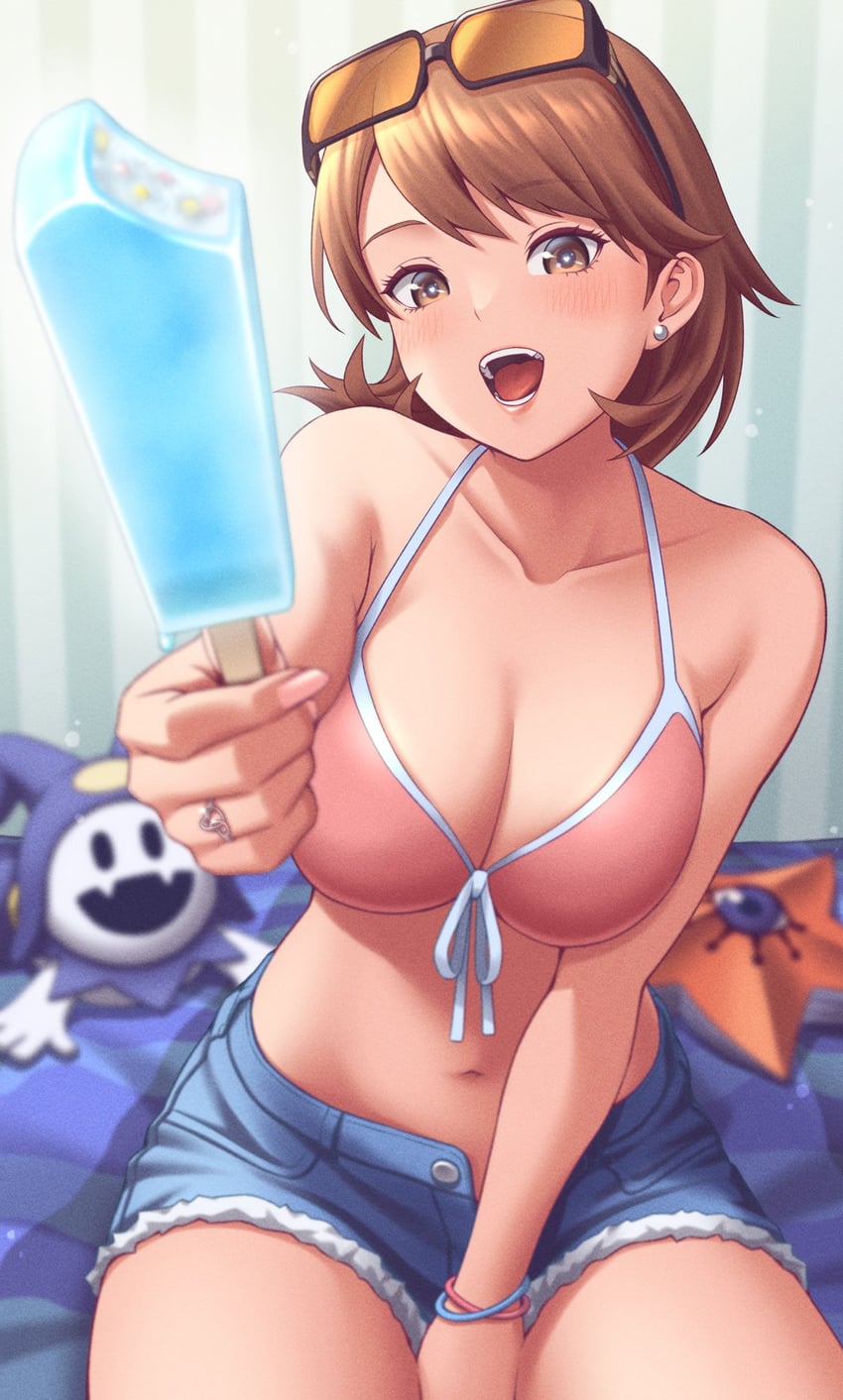 takeba yukari, jack frost, and decarabia (persona and 2 more) drawn by masatoshi_1219