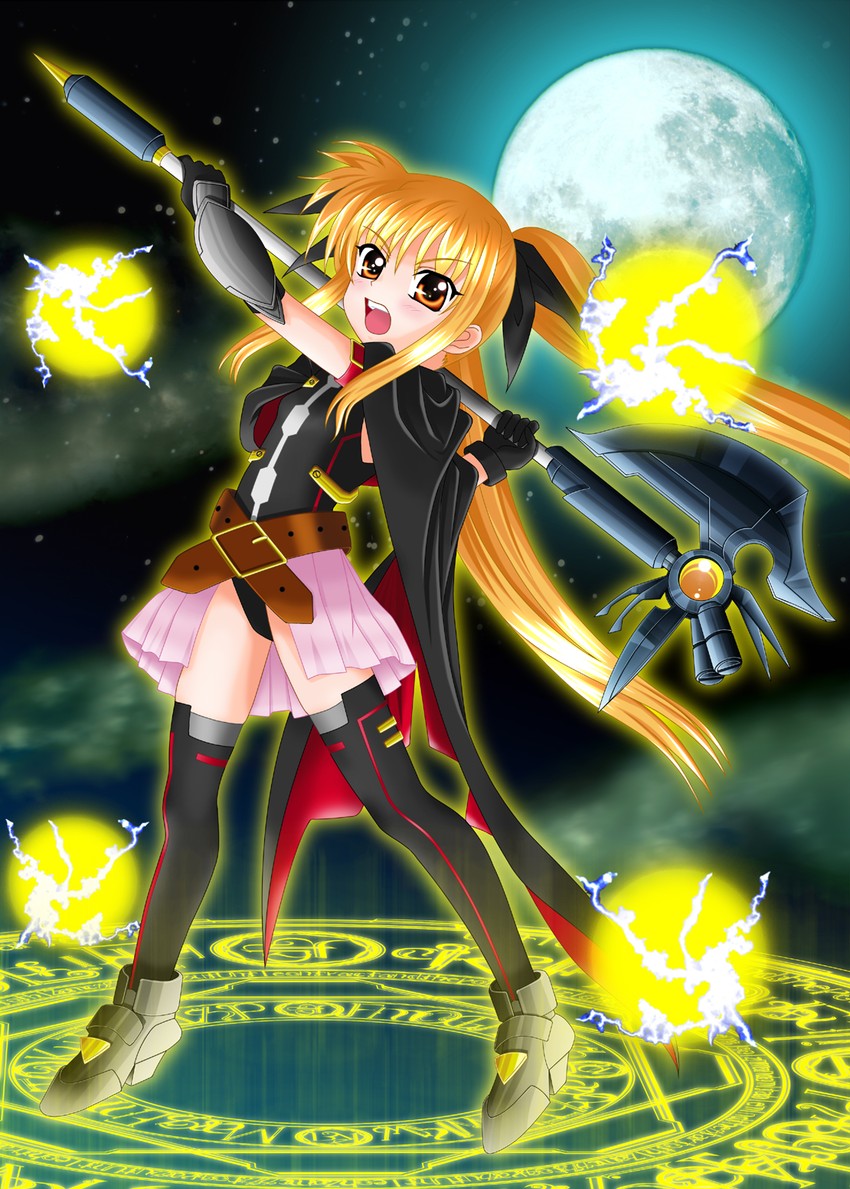 fate testarossa and bardiche (lyrical nanoha and 3 more) drawn by kashii_minazuki