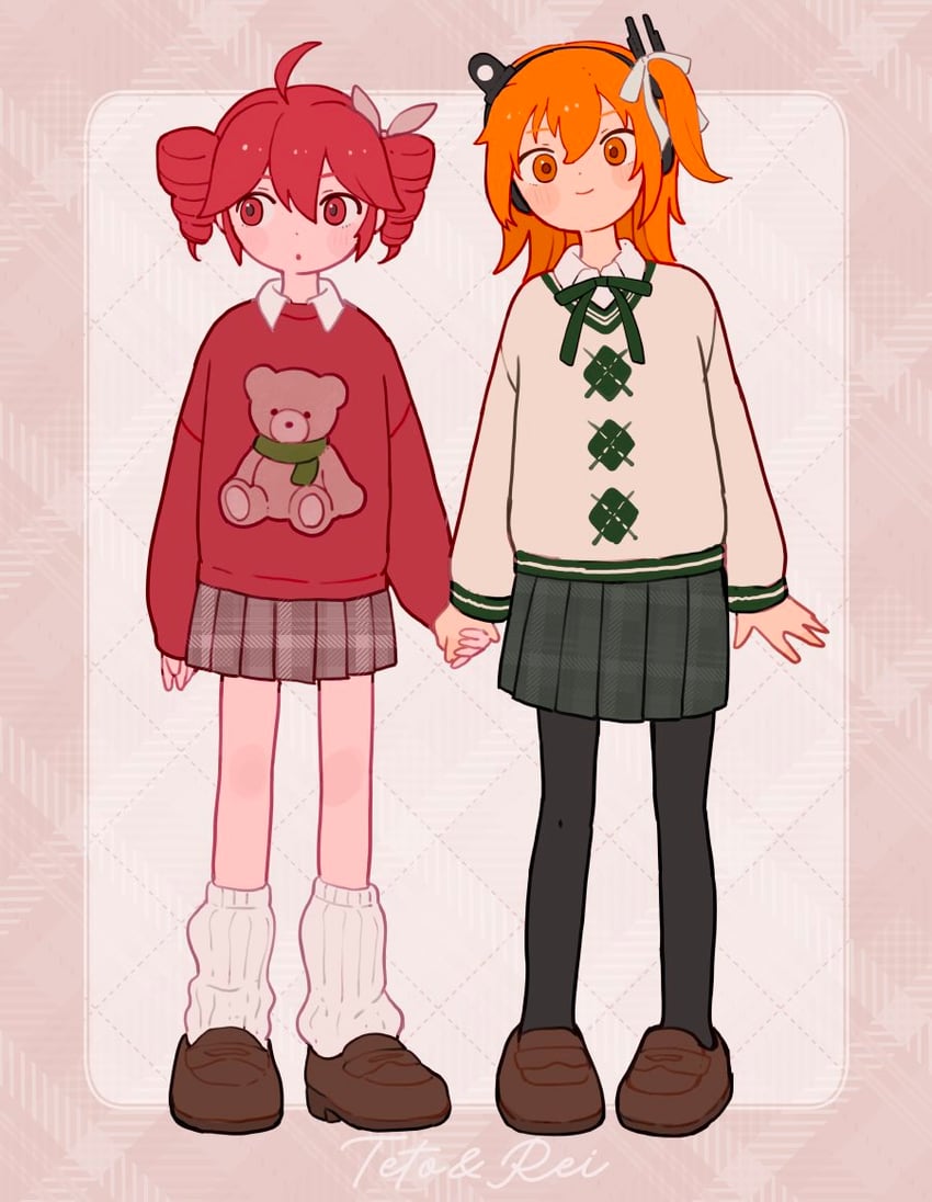 kasane teto and adachi rei (utau and 2 more) drawn by s1ho_(ukiy0u0)