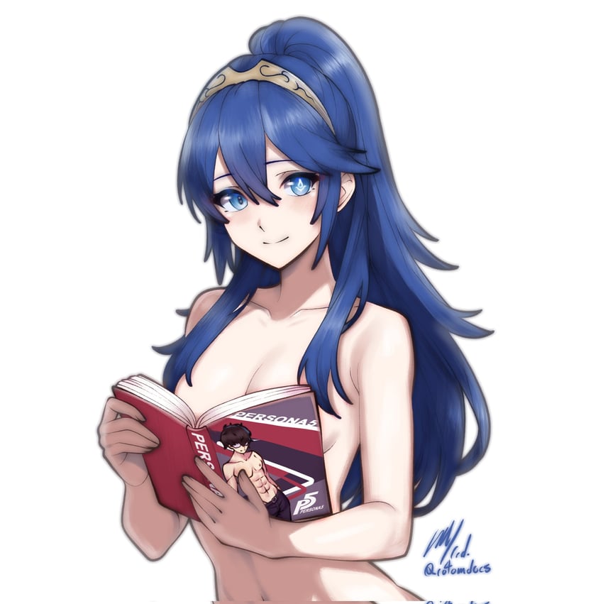 lucina and amamiya ren (fire emblem and 4 more) drawn by rotomdocs