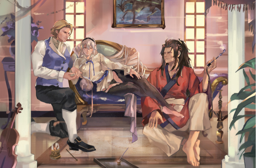 female corrin, xander, and ryoma (fire emblem and 1 more) drawn by kamifish and moekki