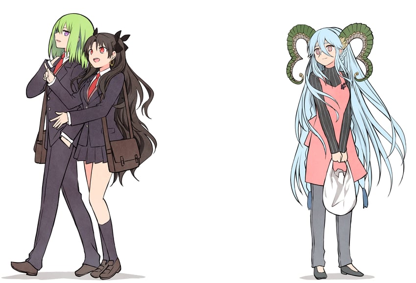 ishtar, enkidu, tiamat, and kingu (fate and 1 more) drawn by yoyo_9ea