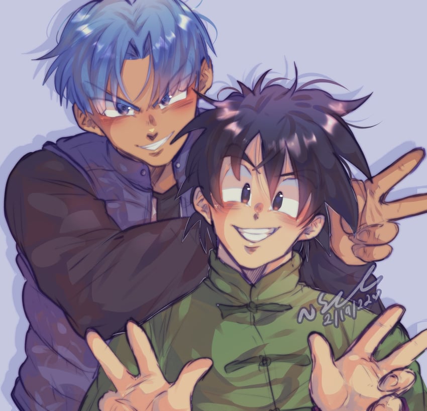 trunks and son goten (dragon ball and 2 more) drawn by sara_(dbzsenpai)