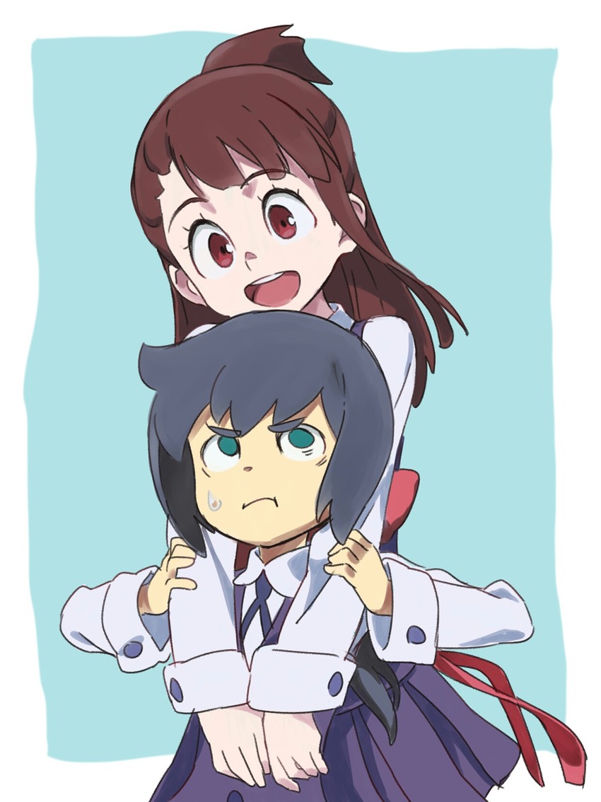 kagari atsuko and constanze amalie von braunschbank-albrechtsberger (little witch academia) drawn by tama_(tama-s)