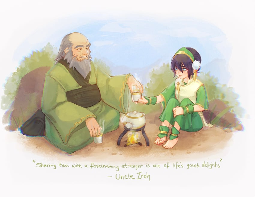 toph beifong and iroh (original and 2 more) drawn by whitney_lanier