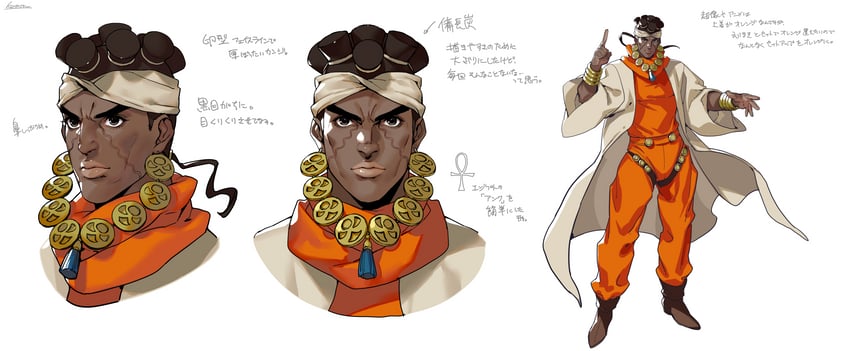 mohammed avdol (jojo no kimyou na bouken and 1 more) drawn by kotatsu_(g-rough)