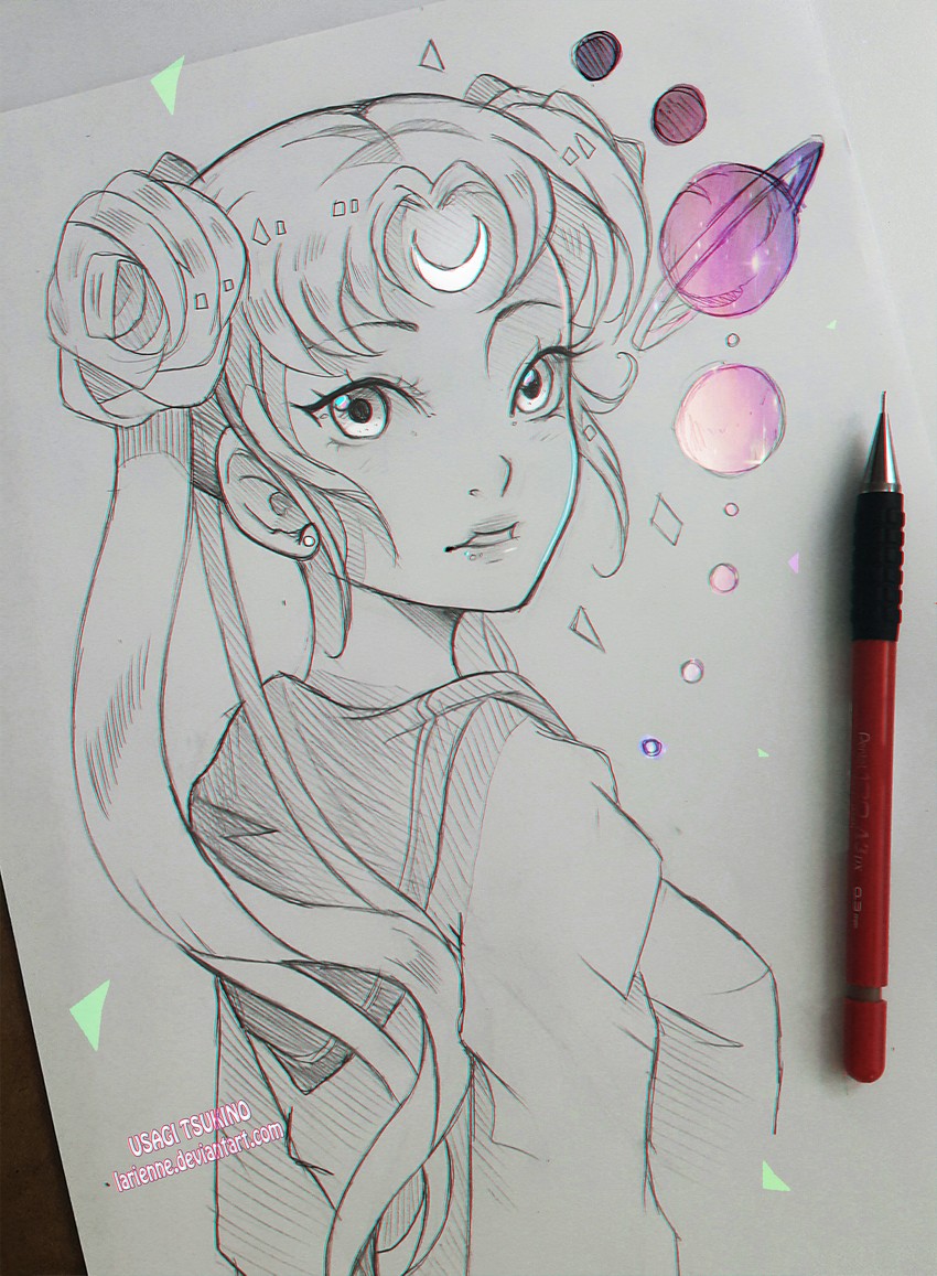 tsukino usagi (bishoujo senshi sailor moon) drawn by larienne