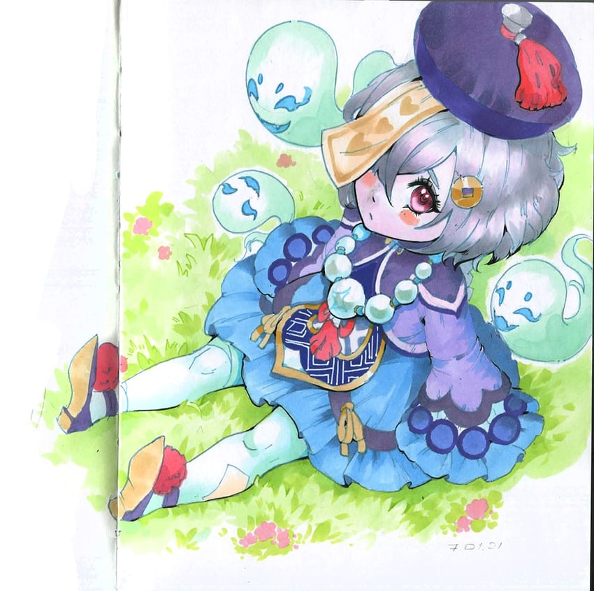qiqi (genshin impact) drawn by philiera