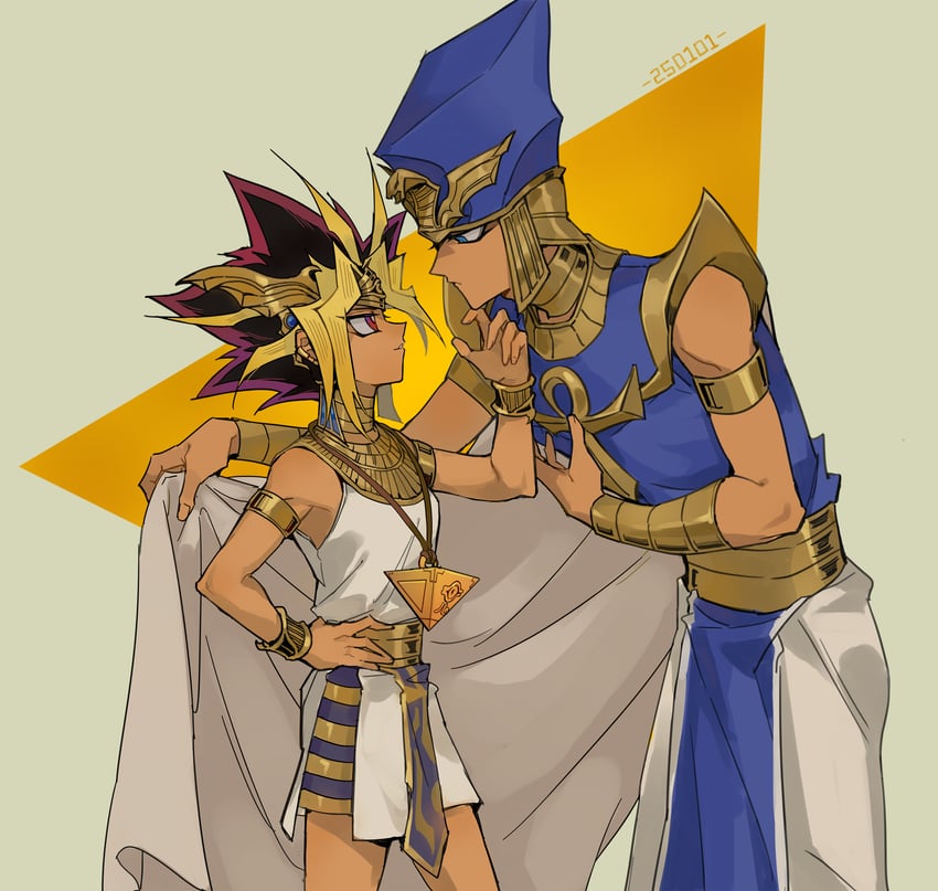 atem and priest seto (yu-gi-oh! and 1 more) drawn by saka_nagiya