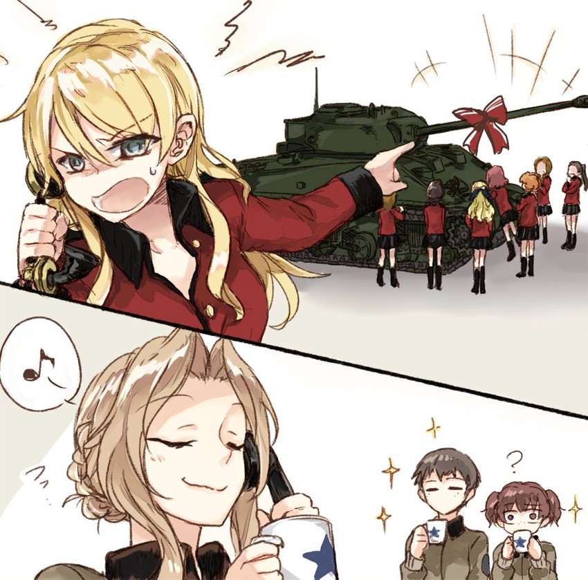darjeeling, kay, orange pekoe, rosehip, assam, and 2 more (girls und panzer) drawn by yuuyu_(777)