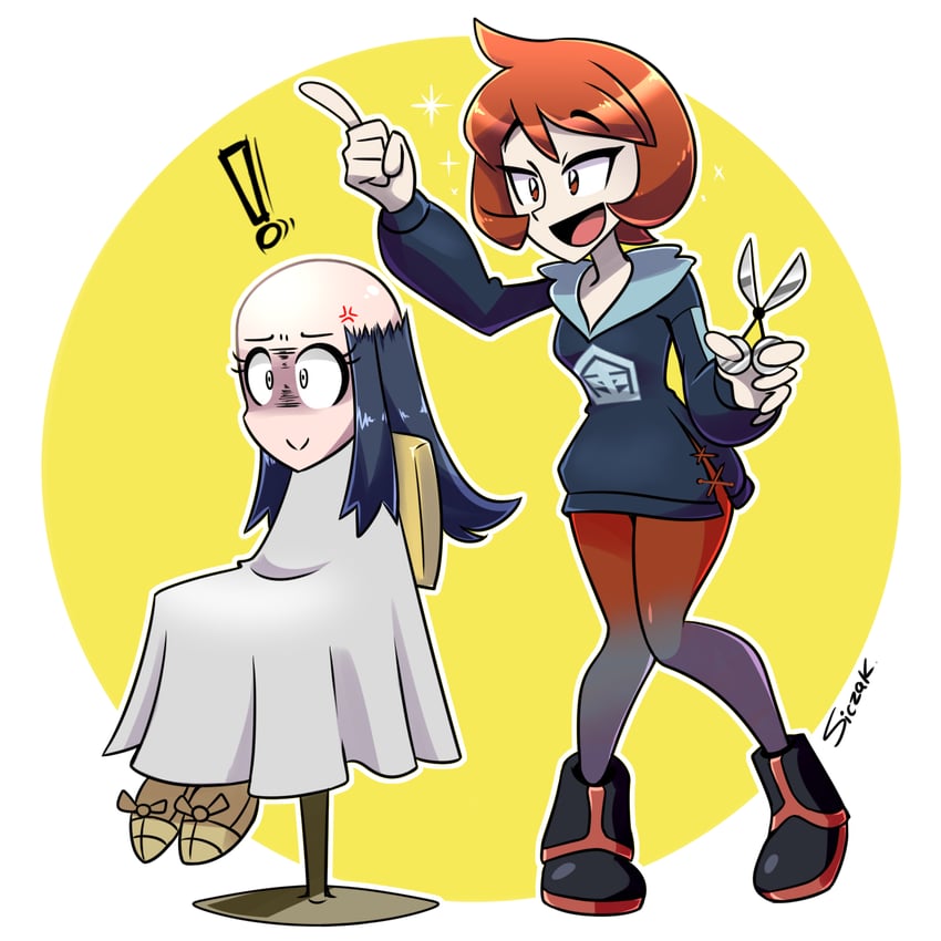 akari and arezu (pokemon and 1 more) drawn by siczak
