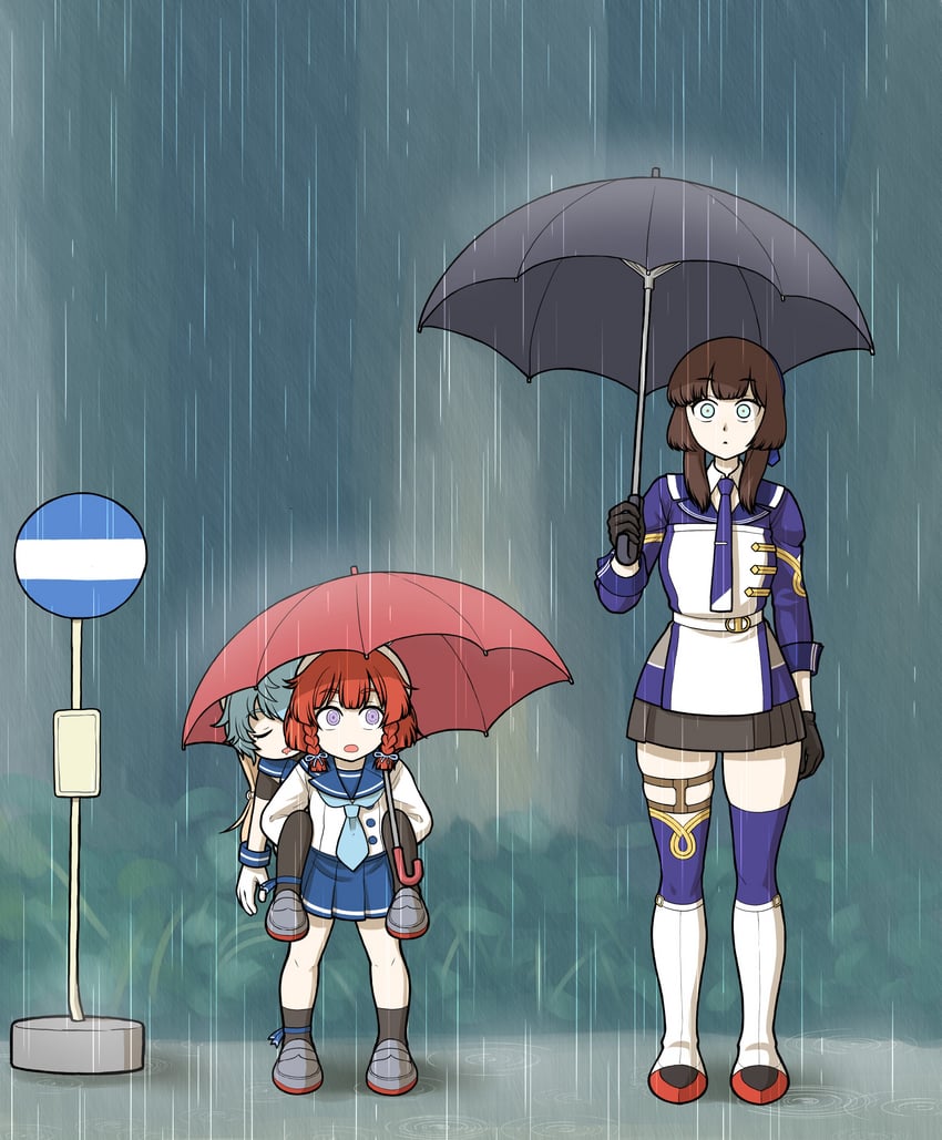 etorofu, sado, and mogador (kantai collection and 1 more) drawn by nemu_(nemurakka)