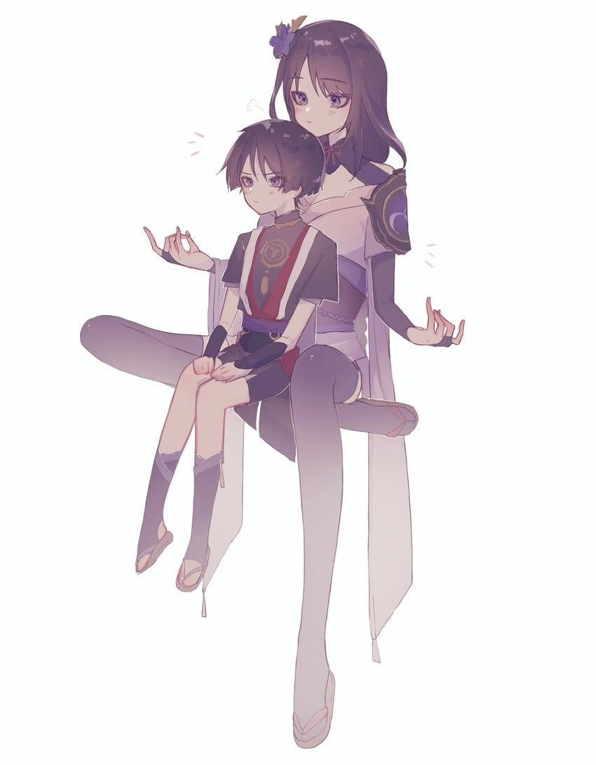 raiden shogun and scaramouche (genshin impact) drawn by nero_hanken