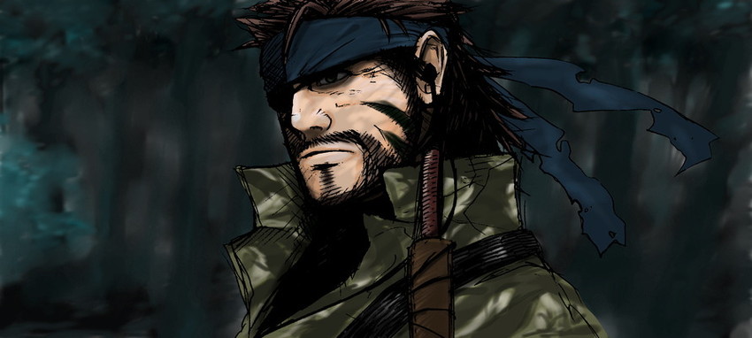 big boss (metal gear and 1 more) drawn by hybrid_cat
