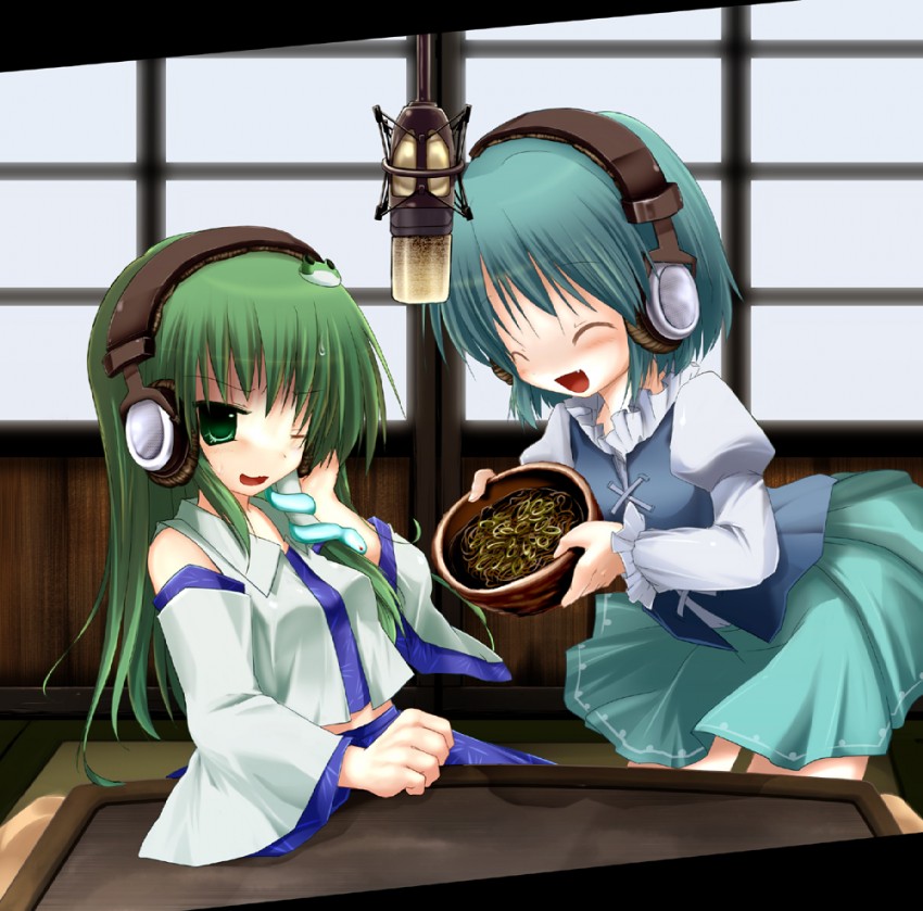 kochiya sanae and tatara kogasa (touhou) drawn by izumi_yukiru