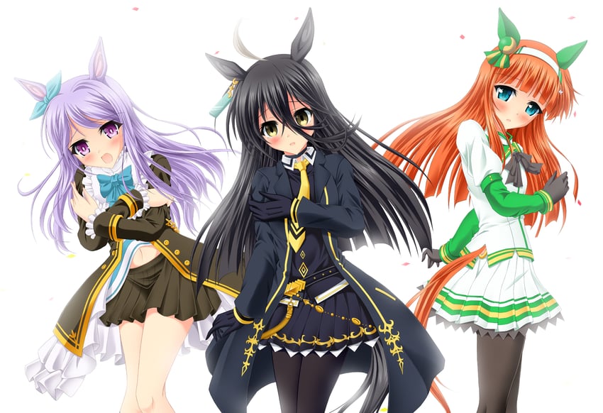 manhattan cafe, mejiro mcqueen, and silence suzuka (umamusume) drawn by kijinm