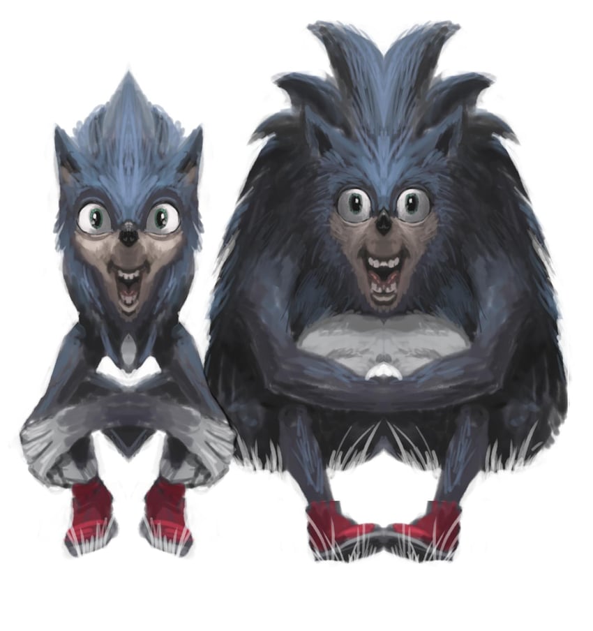 sonic the hedgehog and ugly sonic (sonic and 1 more) drawn by sakkan