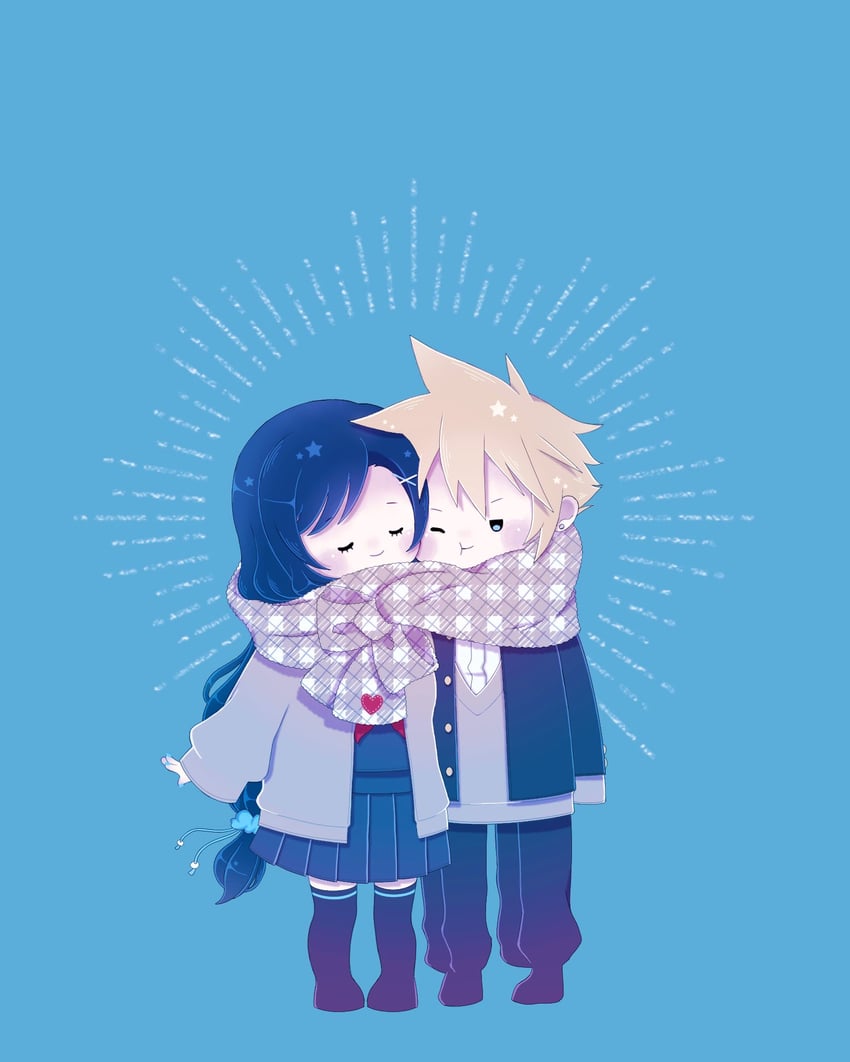 tifa lockhart and cloud strife (final fantasy and 2 more) drawn by lumi_1000