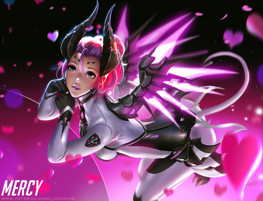 mercy and imp mercy (overwatch and 1 more) drawn by liang_xing