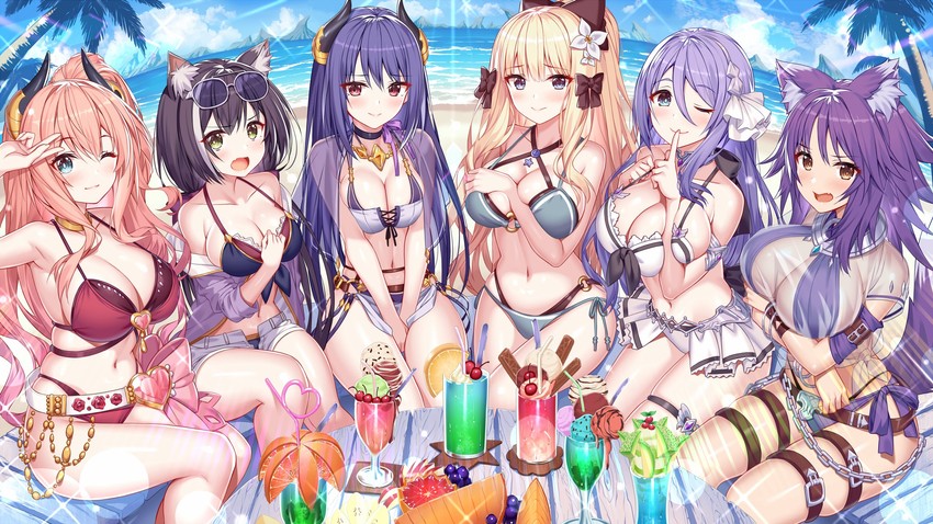 karyl, saren, makoto, shizuru, rei, and 1 more (princess connect!) drawn by akusema