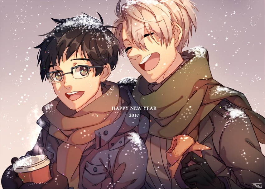 katsuki yuuri and viktor nikiforov (yuri!!! on ice) drawn by pan_(pandora_requiem)