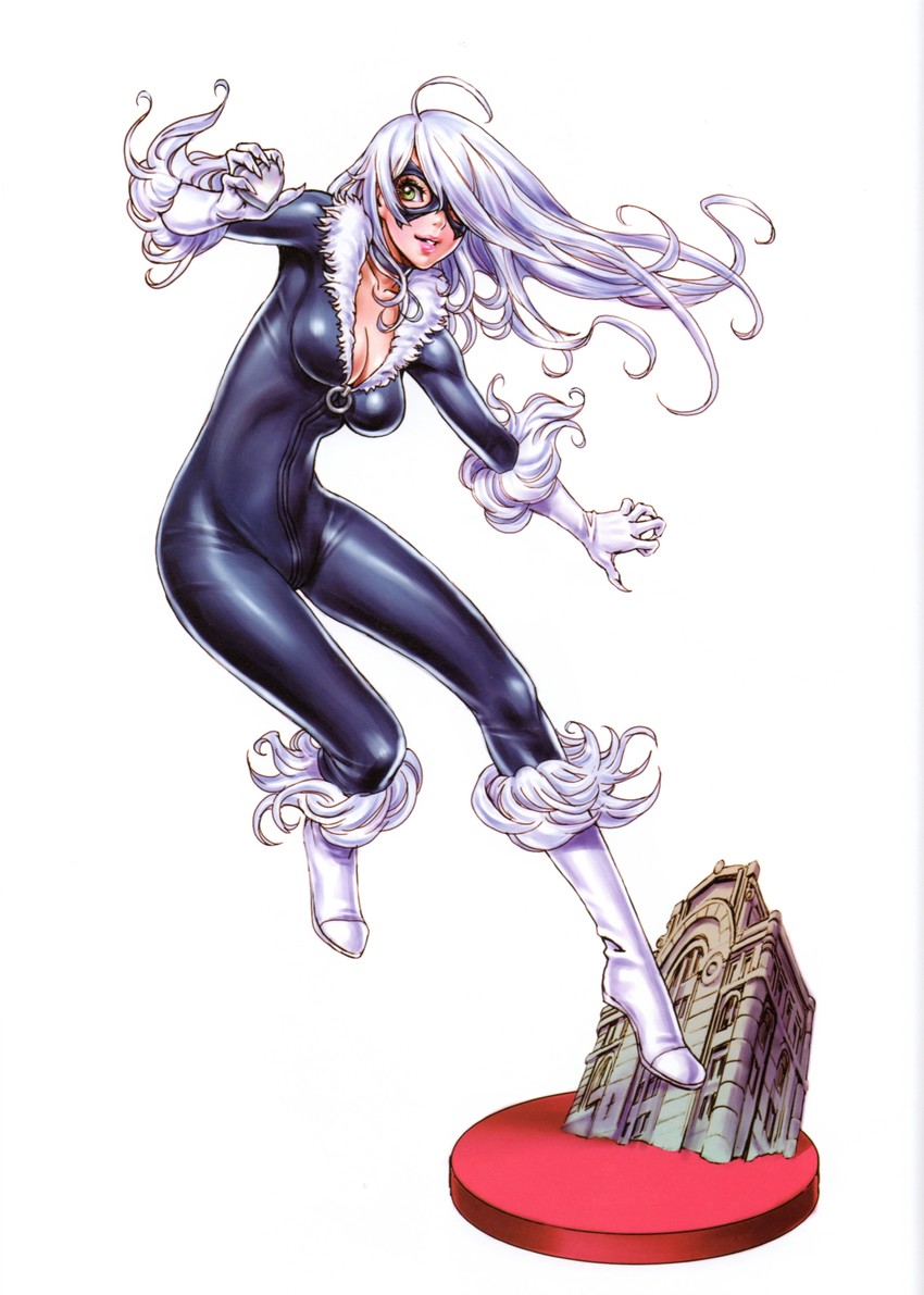 black cat and felicia hardy (marvel and 2 more) drawn by yamashita_shun'ya