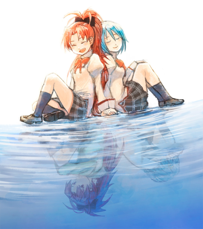miki sayaka and sakura kyoko (mahou shoujo madoka magica) drawn by fukutarou_(enji127)