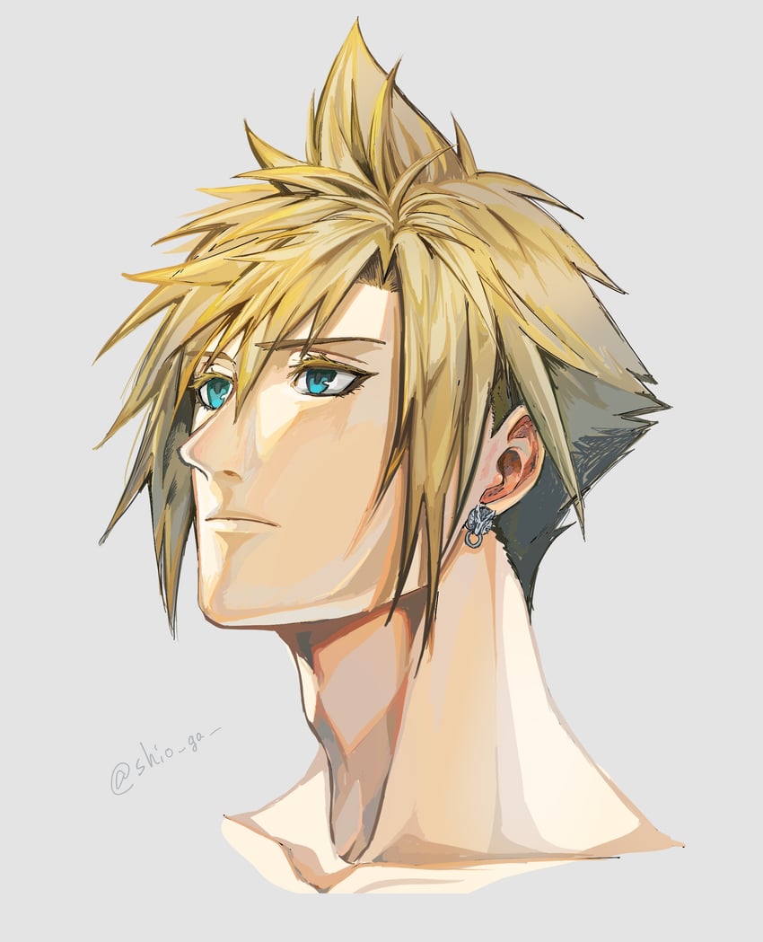 cloud strife (final fantasy and 2 more) drawn by shio_ga