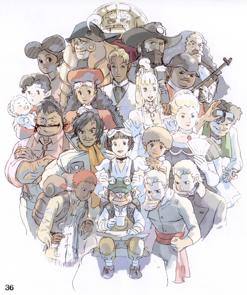 kihel heim, sochie heim, guin sard lineford, lily borjarnon, miashei kune, and 10 more (gundam and 1 more) drawn by yasuda_akira