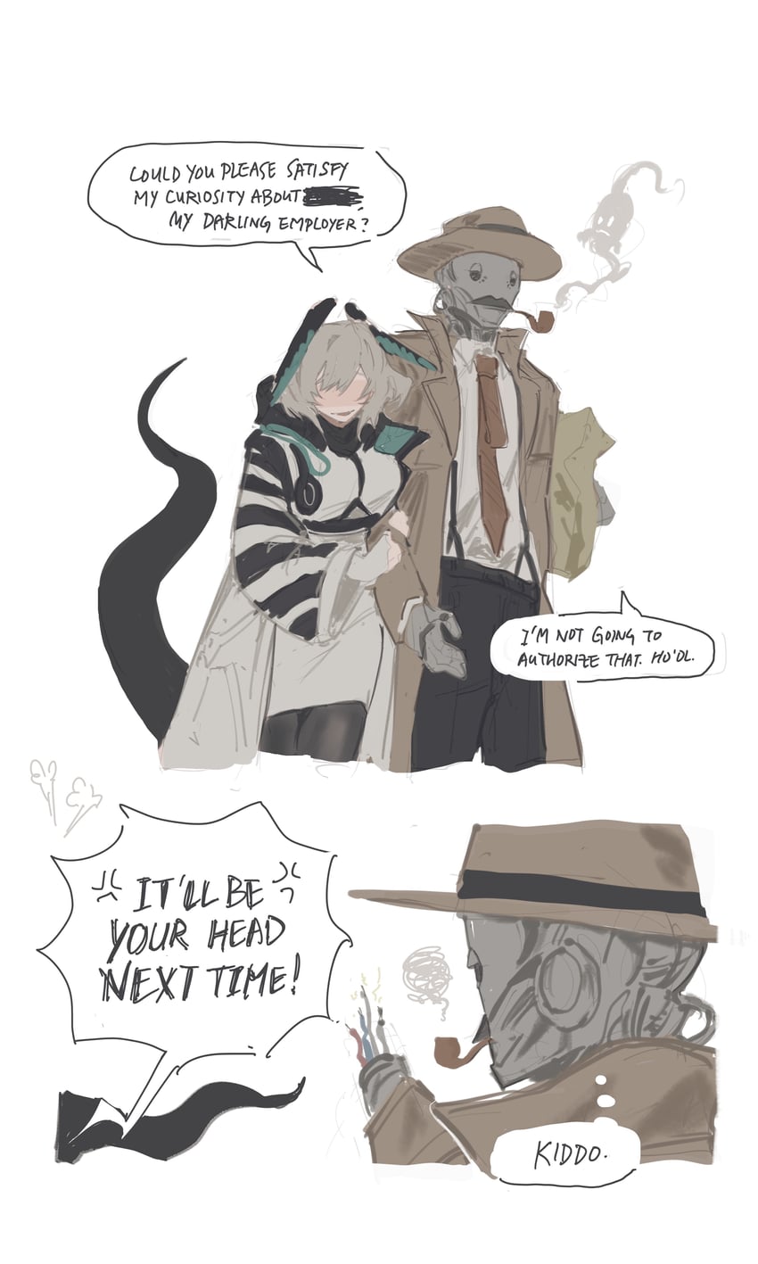 ho'olheyak and tin man (arknights) drawn by mao_ke