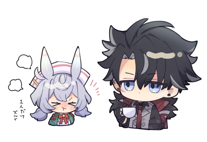 wriothesley and sigewinne (genshin impact) drawn by koma_(km_mmmk)