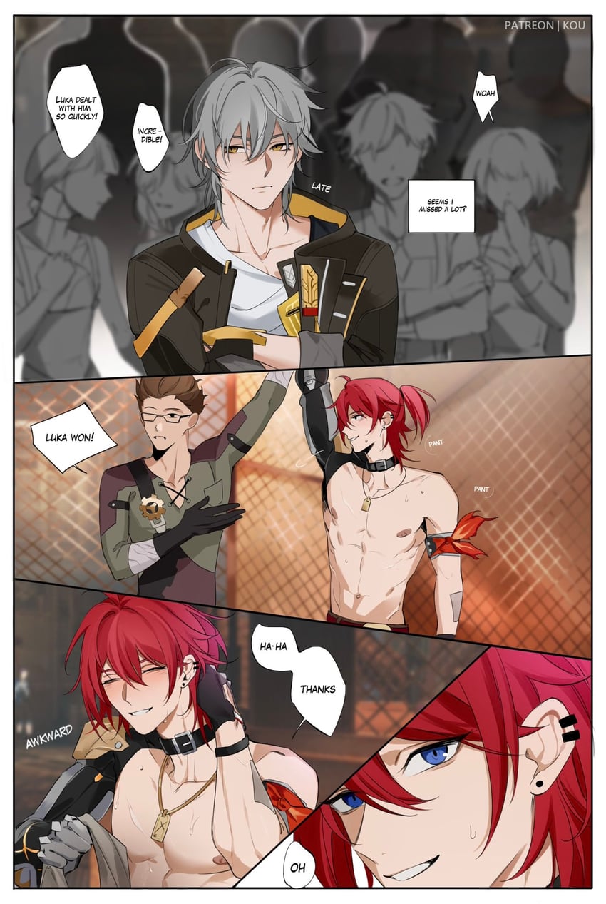 trailblazer, caelus, and luka (honkai and 1 more) drawn by yukaero4