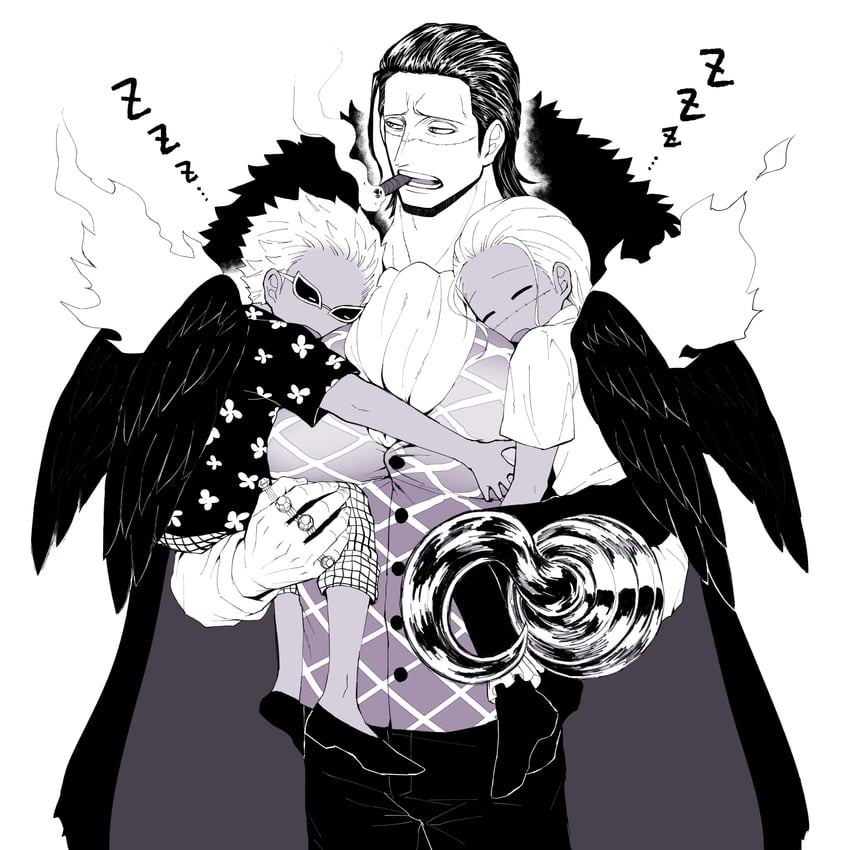 crocodile, s-crocodile, and s-flamingo (one piece) drawn by yumamama965