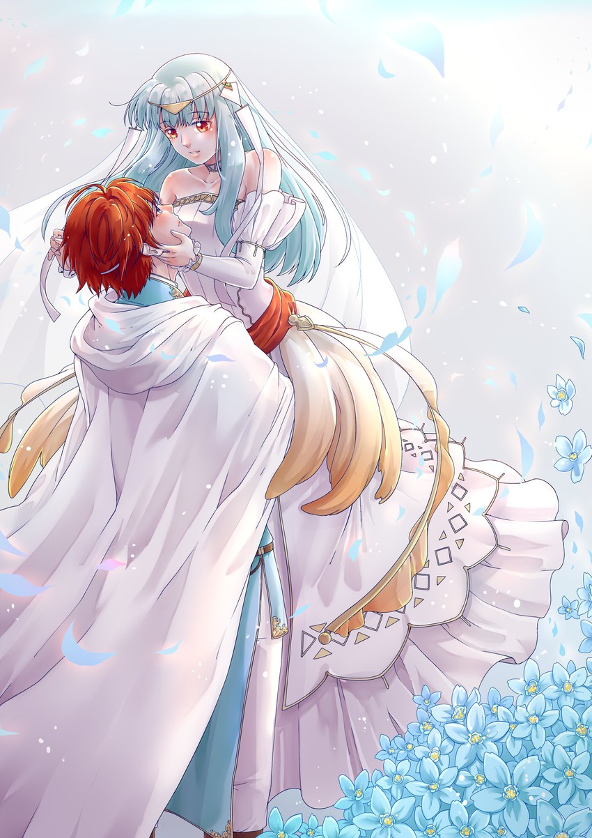 eliwood and ninian (fire emblem and 2 more) drawn by rokusashu